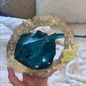 Oceanic Blue Stingray Sculpture